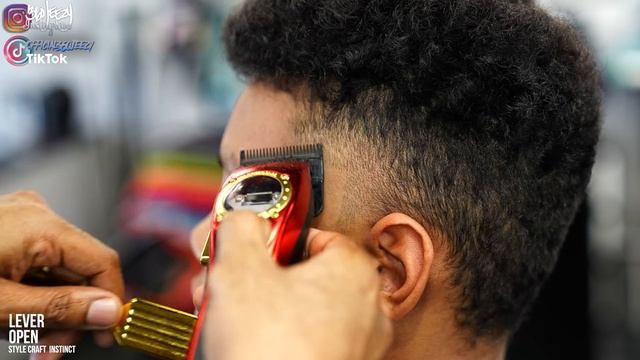 HAIRCUT TUTORIAL: HIGH BURST TAPER | CURLY POMPADOUR STYLE