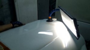 Удаление вмятин на передней двери Приоры без покраски своими руками.