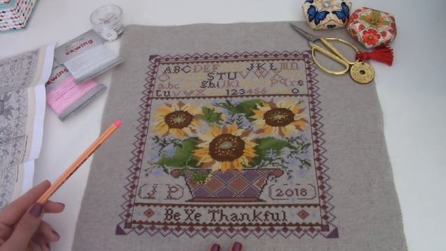 Готовая работа/Sunflower sampler/Сэмплер "Подсолнухи"