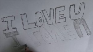 How to draw I love you in 3D graffiti letters with narration.