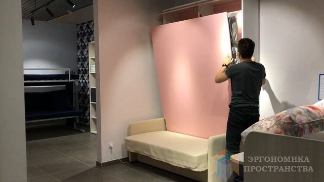 ПОДЪЕМНАЯ КРОВАТЬ 140х200. С ДИВАНОМ И ПОДСВЕТКОЙ. смотреть онлайн