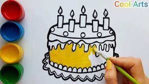 How to draw a birthday cake  Как нарисовать торт на день рождения