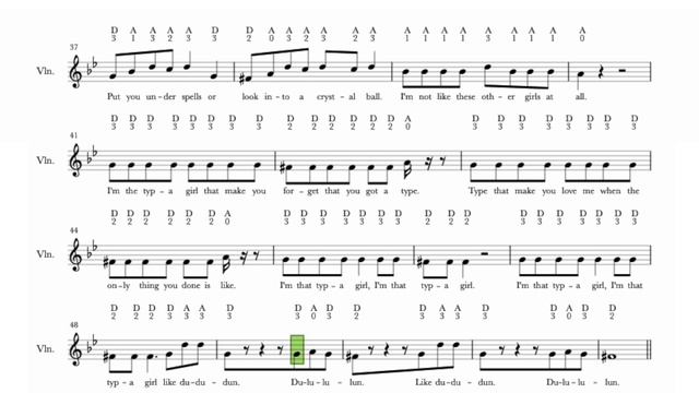 Typa Girl - Violin Notes