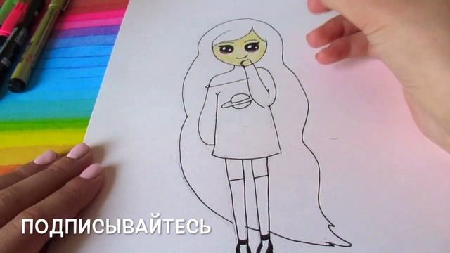 Как нарисовать ДЕВОЧКУ с космическими волосами? Лёгкие рисунки для срисовки смотреть онлайн