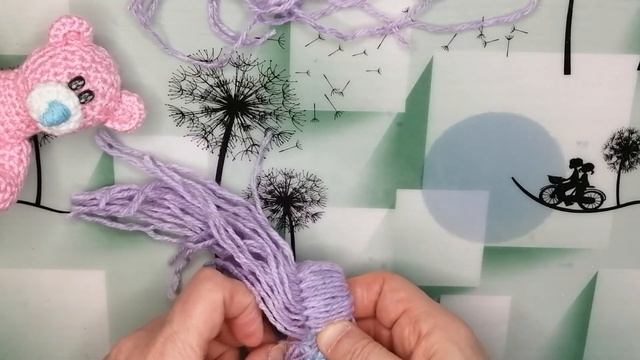 DIY Шапка для Мишки Тедди Вяжем без спиц и крючков/Подробный МК #одеждадлякукол #ШапкадляМишкиТедди