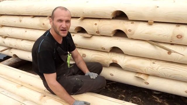 Как это делается. Зарезка чаш на оцилиндрованном бревне.