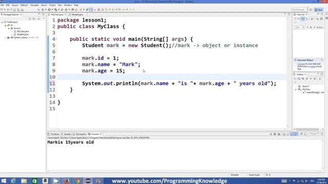 classes and objects in java online java tutorial | how to write class and object in java 18
