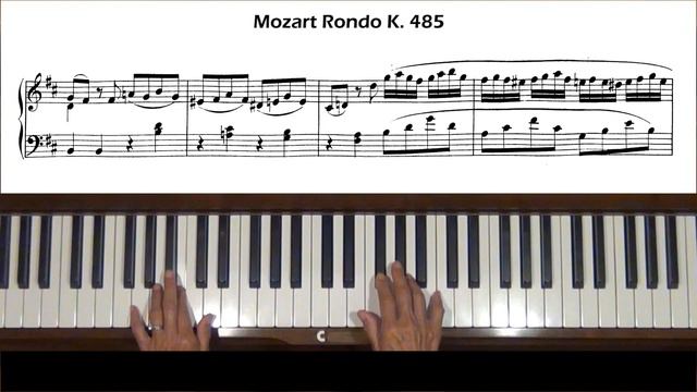 Mozart Rondo in D Major K. 485 Piano Tutorial смотреть онлайн