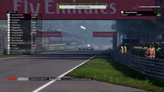 LiveRacingReborn. F1 2018. League 50. 05 Italy GP смотреть онлайн
