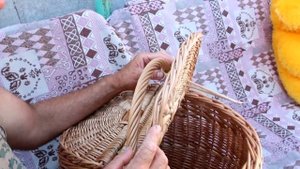 Плетение  корзины с двумя крышками - пикниковой. Муки творчества. Доработка.