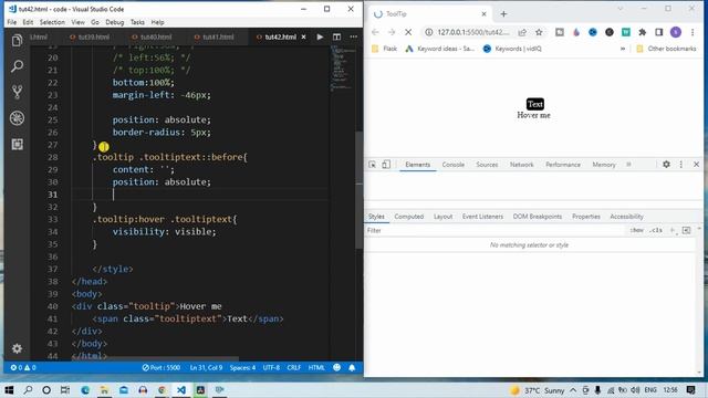 CSS Tutorial : How to create Tooltip with only CSS | web development #42 #codewithsheetal #coder
