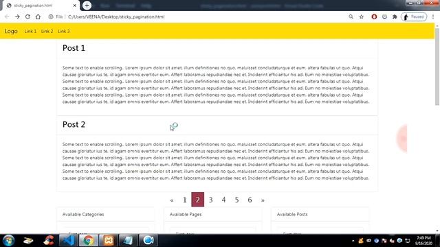 Ep61 - Sticky Pagination - JavaScript Source Code