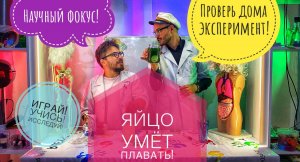 Яйцо умёт плавать ! Научный фокус! Проверь дома эксперимент!