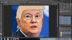 Donald Trump cartoon in Adobe Photoshop 2015