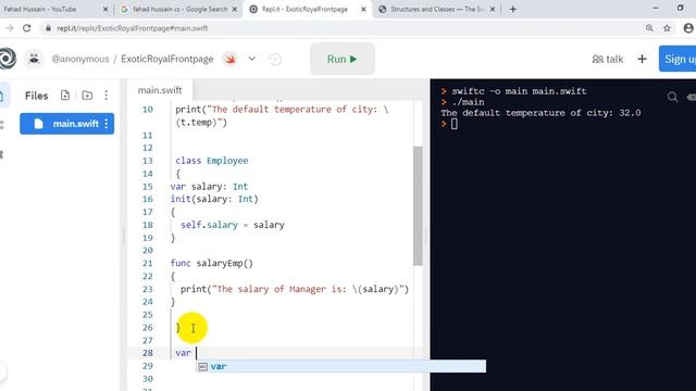 Tutorial 12: Object Oriented Programming in Swift | What is Class, Object and Contractor in Swift