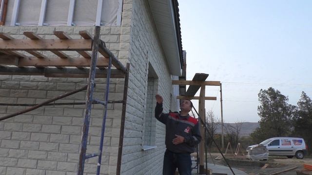 Фасад дома. Фасад готов к приезду Заказчика. #фасад#отделкафасада#домизгазобетона#домвкрыму#крым