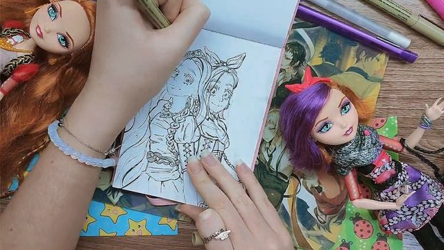 ?МОИ ЭТАПЫ РИСОВАНИЯ АРТОВ. РИСУЮ БЛИЗНЯШЕК EVER AFTER HIGH ? смотреть онлайн