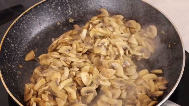 Жареные шампиньоны  со сметаной  | Быстрый и вкусный рецепт