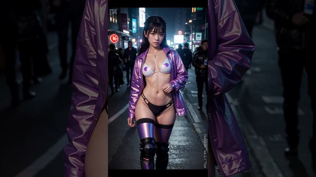 [4K 3D + Ai Art]  Cyberpunk 2077 Girls, Ai Lookbook, AI ペインティング, AI 룩북,Cyborg Cosplay