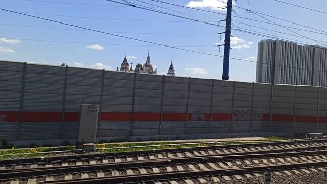 МЦК Москва перегон Локомотив - Измайлово вид из окна электропоезд ЭС2Г Ласточка