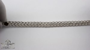 Браслет двойной бисмарк из серебра на руку.