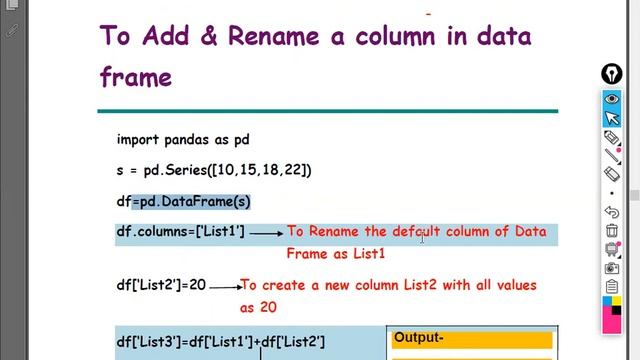 class XII IP data frame rename del column lecturer 9 смотреть онлайн