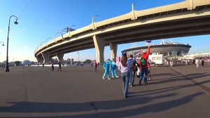Санкт-Петербург. Газпром Арена. Станция метро «Зенит». Финский залив.
