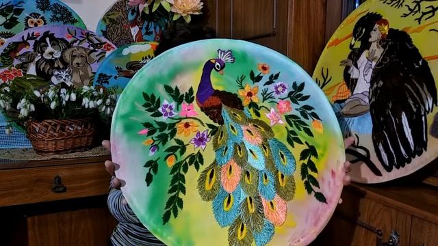 Готовая ручная вышивка гладью (мулине + шелковые нитки) / СКАЗОЧНАЯ ЖАР-ПТИЦА / Hand Embroidery смотреть онлайн