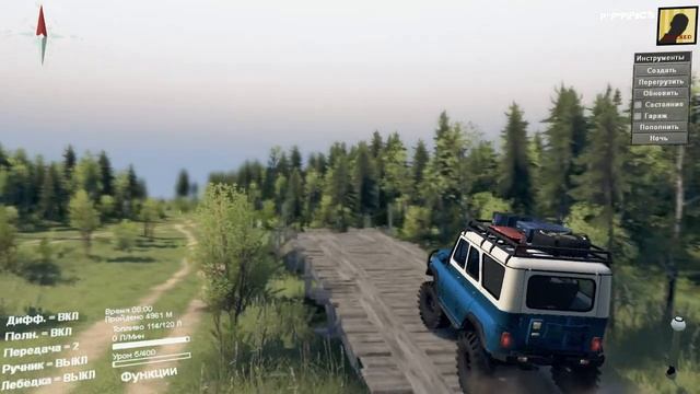 после кап ремонт и тюнинга хантер стал ешо лучше и даст любому фору по любой бездорожью SpinTires смотреть онлайн