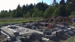 #9 КЛАДКА ЦОКОЛЯ ИЗ КЕРАМЗИТОБЕТОННЫХ БЛОКОВ ЧАСТЬ 1.#кладка #газобетон #пеноблок #керамзит #блок