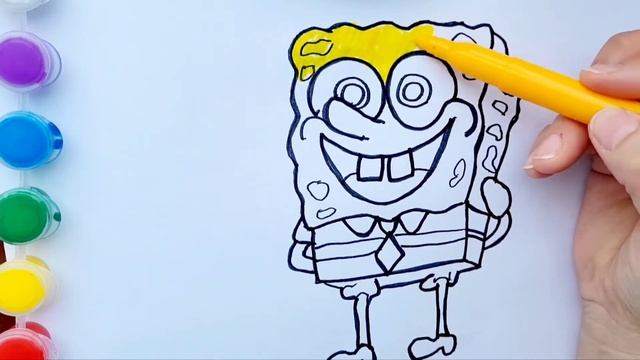 Как Нарисовать Губку Боба - Учимся рисовать Спанч Боба поэтапно