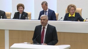 Выступление Владимира Колокольцева в Совете Федерации в рамках «правительственного часа»