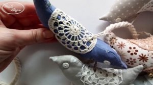 Текстильные птички игрушки. Декор для интерьера