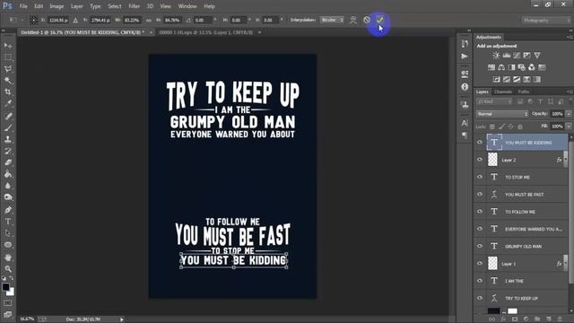 Grumpy Old Man T-Shirt Design In Adobe Photoshop CC Tutorial смотреть онлайн