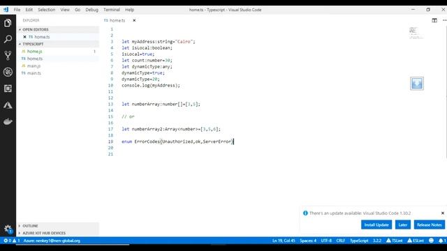 Typescript tutorial (typles,enums, any type) #typescript #enums #types