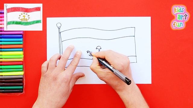 How to draw the Flag of Tajikistan