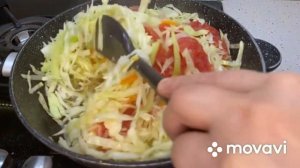 Тушеная капуста с куриной грудкой, легко и просто