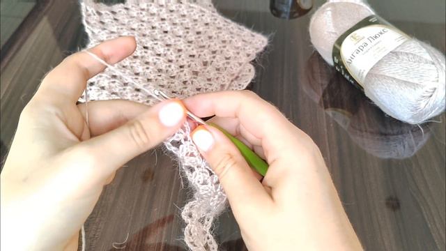 Узор крючком для палантина. Всего два ряда👌👌👌