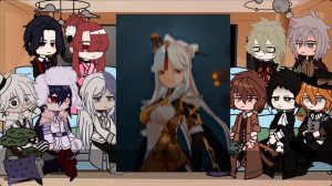 BSD's reaction to Atsushi and Dazai as Ningguang and Zhongli (????)