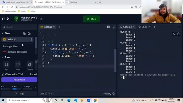 Free Web development course || Day 9 || JavaScript Nested Loops || WebDev Course by Nakul Goel