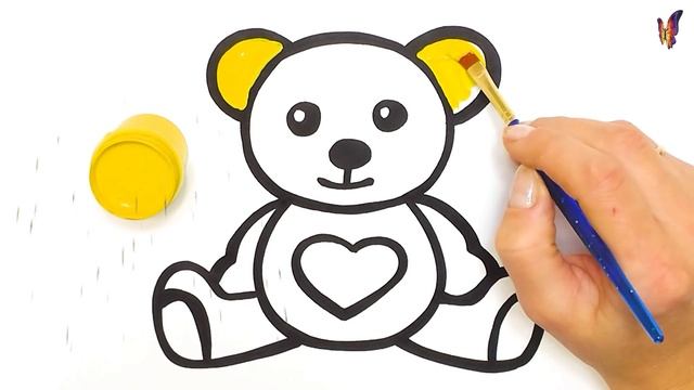 Как нарисовать Игрушку | Раскраска Плюшевый Мишка | Раскраски Малышам