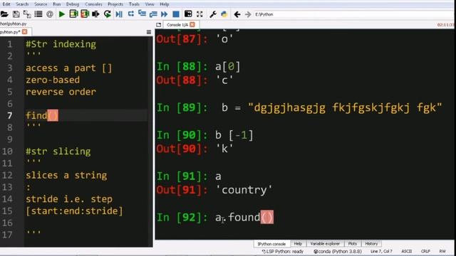 6. String Indexing and Slicing