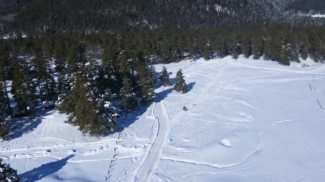 Поляна Таулу зимой. Архыз январь. Вид на Софийскую поляну. Гора София, Смирнова. Мост на Таулу