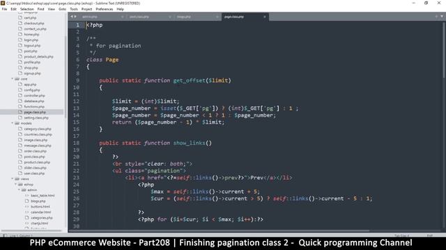 #208 PHP Ecommerce website development | Paginating other pages | MVC OOP - Quick programming
