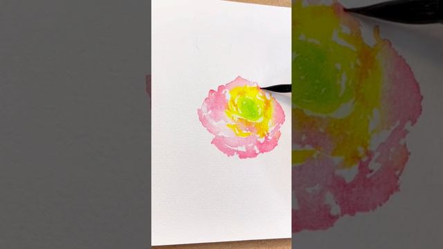 Let's painting pink watercolor flower Ranunculus  #painting #art #watercolor