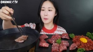 한우 좋아..?❤️?소고기 뿌시는 날! 한우 모듬구이와 육회 먹방 Grilled Beef, Raw Beef ユッケ やきにく | eating show | mukbang asmr