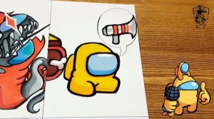 Drawing FNF-VS- All-Among-us-Impostor/Black/Green/Black Bee Trail/Yellow/Sheryf/Orange/White/Richar