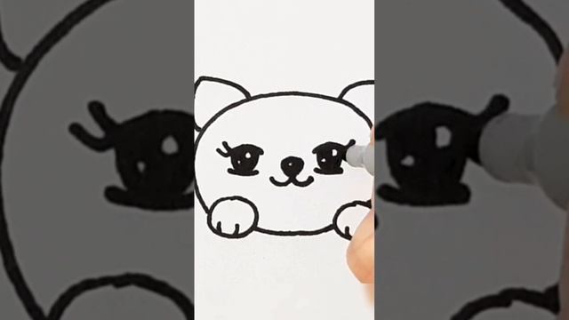 Котенок простые рисунки/Kitten simple drawings #shortsyoutube