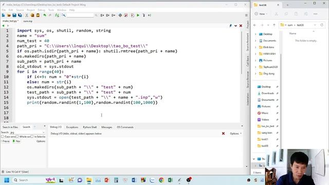 HD tạo bộ tests bằng PYTHON để chấm trên THEMIS -LÊ NGỌC QUÍ смотреть онлайн