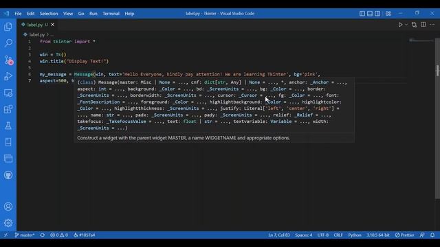 Tkinter Tutorial For Beginners - Label and Message Widgets in Tkinter смотреть онлайн
